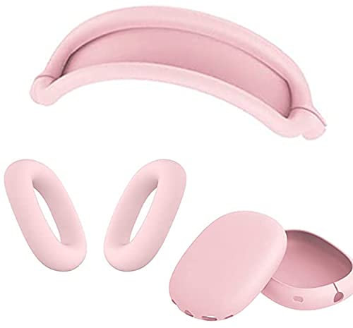 VAEKNVG Schutzhülle für Apple Airpods Max, weiches Silikon, kratzfest, Ohrmuschel-Abdeckung, Kopfband-Abdeckung für AirPods Max, stoßfest, Zubehör für AirPods Max, Rot