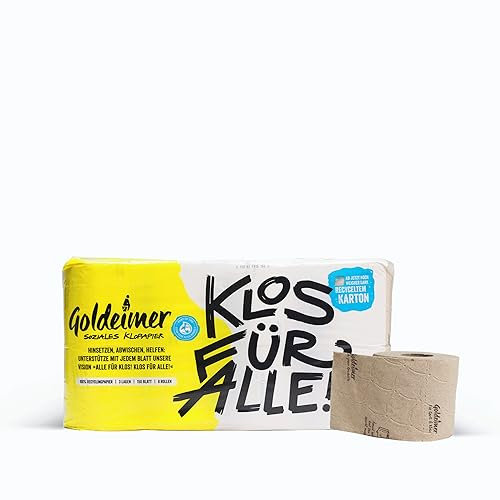 Goldeimer Toilettenpapier recycled - 3-lagig 150 Blatt - 56 Rollen (7 Packungen à 8 Rollen)