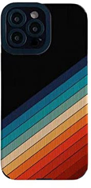 FASHION YO Compatible with iPhone 14 Pro Max Case Velvet Rainbow Moon Pattern Protective Shockproof Phone Case for Women Girls Slim TPU Bumper (Rainbow 14Pro Max)