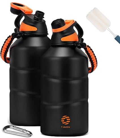 Fjbottle Gourde Isotherme 1.9L avec Bouchon Magnétique, Gourde Sport Double Paroi sans BPA, Bouteille d'eau de Grande Capacité pour Sport, Voyage, Vélo, Randonnée
