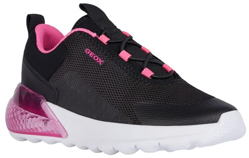Geox J Activart Illuminus, Scarpe da Ginnastica Donna, Nero Fluo Fucsia, 37 EU