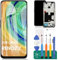 TFT für Oppo K3 / Reno2 Z / Reno2 F/Realme X LCD Display Ersatzbildschirm Touch Digitizer Montage Reparatur Kits mit Rahmen (Schwarz,Keine Fingerabdruckerkennung)