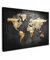 MuchoWow© Impression sur Toile Decoration Murale Peinture 60x40 cm Tableaux Decoratifs Muraux Décoration Chambre Carte du monde - Or - Paillettes - Noir