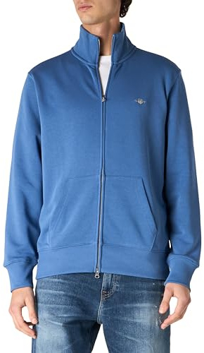 GANT Herren Reguläres Shield-Sweatshirt Mit Reißverschluss, Grey