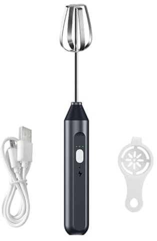 Handheld Mixer, 3-Speed Adjustable Portable Wireless Hand Mixer, USB Rechargable Handheld Egg Beater, Home Use Small Whisk, Cordless Hand Mixer for Kitchen Baking and Cooking (A)