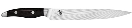 KAI Shun Nagare Black cuchillo jamonero 23 cm longitud de la hoja - 72 capas de acero de Damasco VG 2 y VG 10 hoja de doble núcleo - madera de Pakka negra - hecho a mano en Japón