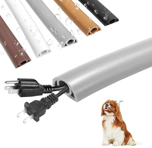 KADIO Kabelkanal Selbstklebend Grau Premium Flexibler Kabelführung 1m für Haus Büro und Schule Geruchsfrei und Beißfest Universaler Boden Outdoor Innenbereich