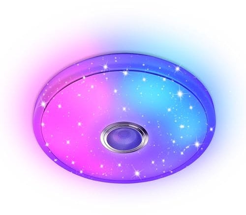 AufuN Led Deckenleuchte 36W Dimmbar Deckenlampe mit Bluetooth Lautsprecher Fernbedienung APP Steuerung Ceiling Light Sternenhimmel für Schlafzimmer Wohnzimmer Kinderzimmer