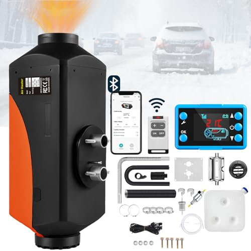 YiLFo 12V 24V Standheizung Diesel, 8KW Dieselheizung, mit LCD-Display, Infrarot Fernbedienung und Bluetooth-APP Steuerung, 10 Liter großer Kraftstofftank, Schnelles Aufheizen für Autos LKWs Boote