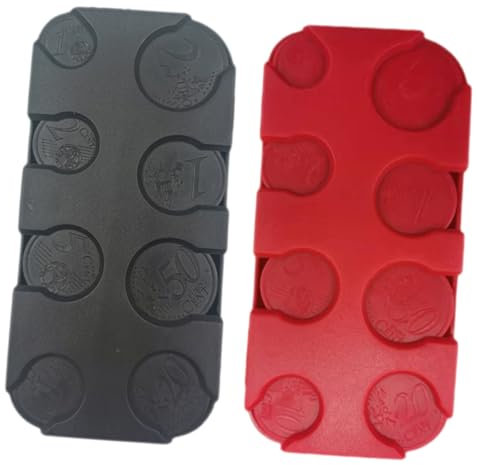 VILLCASE 2pièces Boîte à Monnaie Voiture Rangement Multi-compartiments Large Capacité Facile à Utiliser Pour Euros