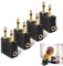 Lunpog Flugzeug Adapter Kopfhörer, 4 Stück Gold überzogen Flugzeug Adapter, auf 3,5 mm Klinkenbuchse, Airplane Flight Kopfhörer Adapter für Alle Airlines In-Flight Media Systemen