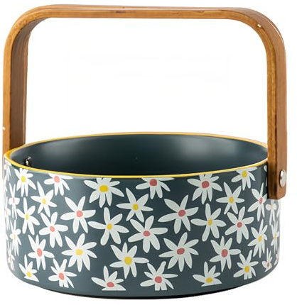 Dowbom Schlüsselschale für den Eingangstisch, Heimdekoration, Geschenk, große Süßigkeitenschale für Büro (Blume-B)