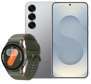 Samsung Galaxy S25 AI Smartphone, 12GB Memory, 512GB Storage, Silver Shadow and Galaxy Watch7 Green, 40mm, Bluetooth (UK Version)
