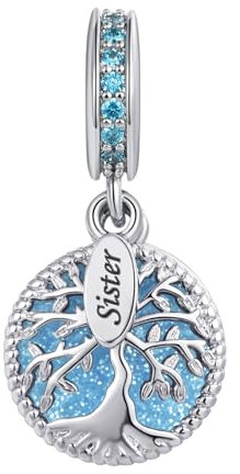 FGT Breloque arbre de vie étincelante pour bracelets Pandora Moments, taille unique, Cuivre, Pas de gemme