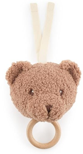 Bieco Musikspieluhr Bär Mika | ca. 30 cm | Baby Spieluhr aus Bouclé | Teddy Einschlafhilfe Babys | Teddybär Baby Musikuhr | Spieluhr Baby | Tedy Bear | Kuscheltiere für Babys | Einschlafhilfe Kinder