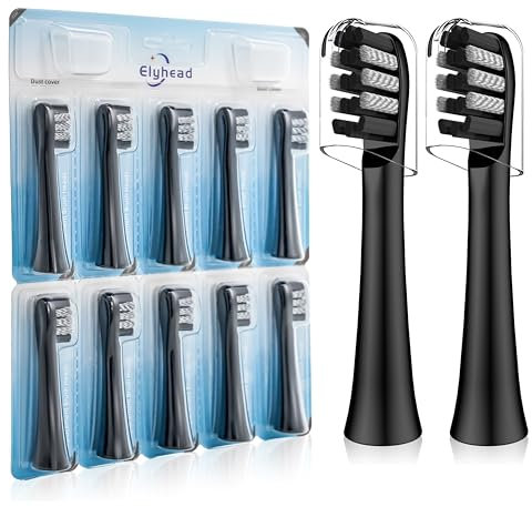Replacement Toothbrush Heads Compatible with Colgate 360 Power Charoal Battery Toothbrush, Black, 10 Pack