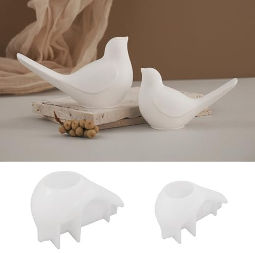 LUMOOM Lot de 2 moules en silicone pour oiseaux, printemps pour couler, plâtre d'oiseau, objets de décoration d'été 3D