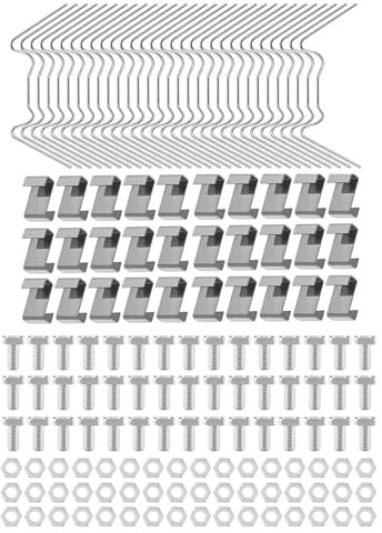 Kit de réparation de serre de 110 pièces comprenant des clips de vitrage W, des clips en Z superposés, des écrous et boulons de serre en aluminium, des clips de fixation pour verre de serre