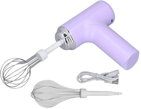 Elektrische Eierschläger, 3 Zahnräder 800 mAh leistungsstarke Eiermixer schnurloser Handmixer Handheld Ei Whisk für Cremesalat Dressing (Lila)