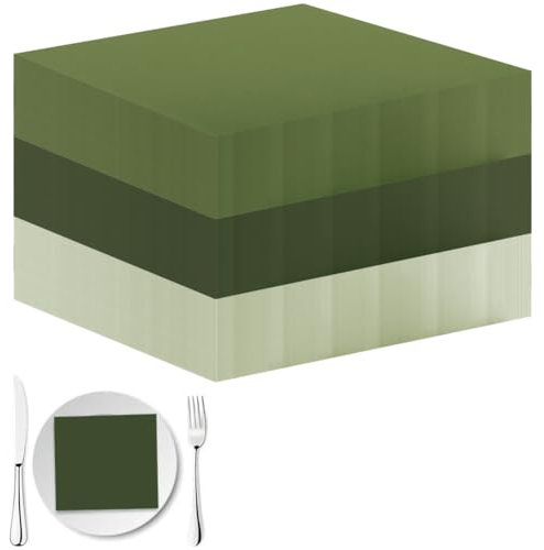 LINYIJOY 60 Stück Servietten Grün 33x33cm Hochzeit, Salbei Servietten Grün Papierservietten Cocktailservietten für Hochzeit Abendessen (3 Farben)