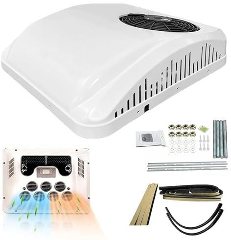 ZEEKYFOR Climatiseur de Toit pour Camping-Cars, Caravanes et Caravanes, Climatiseur électrique 2 300 w (Refroidissement) et 1 000 w (Chauffage),220V