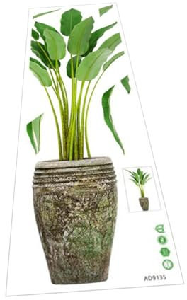 SHINEOFI Sticker Mural Plante Pot Décoratif Autocollant Murale Végétal Pour Chambre Bureau