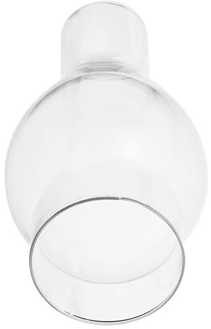 CLISPEED Klarer Glaslampenschirm und 5,4cm Unteres Loch 3,7cm Oberes Loch mit Winddichtem Effekt zur Dekoration für Petroleumlampe für Hotels