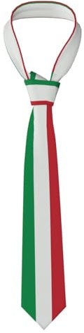 WHJSSF Cravatta da uomo con bandiera italiana, cravatta in seta da uomo, alla moda per affari, matrimoni, feste e come regalo (145 x 7 cm, facile da pulire)