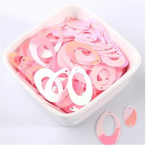 Ohrringe (14 x 22 mm) und Eier (8 x 14 mm) Pailletten for Bastelarbeiten, mehrfarbig, 500 Stück(Ab Pink)