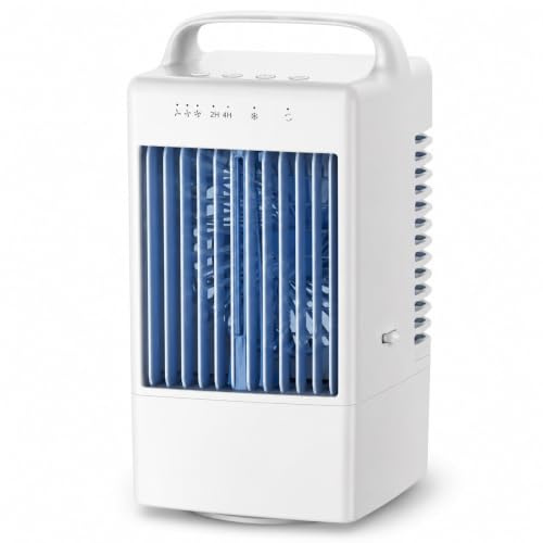 JYC CREATIVE Ventilatore Portatile da Tavolo in Metallo, Bianco, 8W | 8W