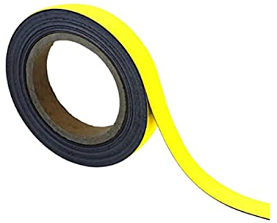 Magnetic Tape Color Yellow, Highly Visible, 30mm x 10M, Magnet Roll Strips, Strong Backing Power