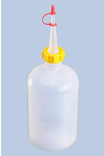 hünersdorff Squeeze bottle 500 ml, LD-PE, food-safe, for particularly fine dosage, with sturdy union nut and drip cap, for kitchen, laboratory or hobby