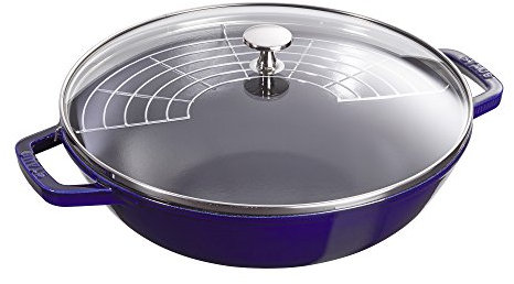 Staub Perfect Pfanne aus Gusseisen, Wok, Dutch Oven, 4,5 l, für 4-5 Personen, hergestellt in Frankreich, dunkelblau