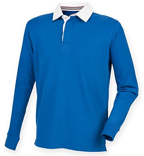 Front Row Mens Premium Long Sleeve Rugby Shirt/Top (2XL) (Royal)