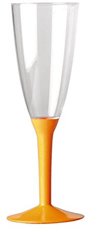 20 X FLUTE + BASE IN PLASTICA VARI COLORI (BASE ARANCIONE)