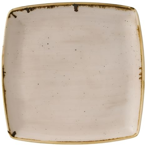 Churchill Stonecast Deep Square Plate Nutmeg Cream 260 x 260mm
