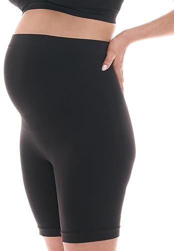 Herzmutter Culotte Maternité - Panty-Culotte Grossesse - Anti Frottement Cuisse - sous-vêtements Maternité - sous Robe - Shorty Grossesse - sans Couture - OekoTex100-5500 (M/L, Noir)