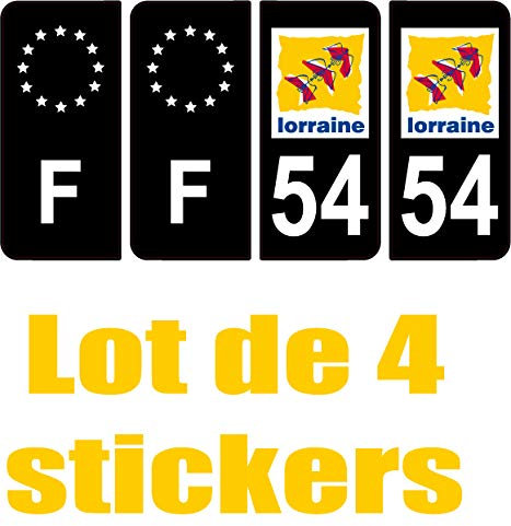 Safirmes 4 Aufkleber für Auto, Nummernschild, 54 Zoll, Schwarz Edition