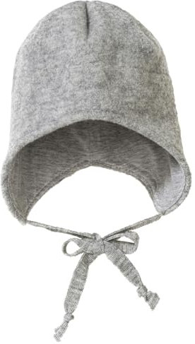 Disana WALK-MÜTZE, 100% Bio-Merinowolle GOTS, IVN Best – Futter: 100% Bio-Baumwolle | Besonders warme und weiche Wintermütze | Baby Kleinkind Kind Unisex | Made in Germany | Grau Gr. 1