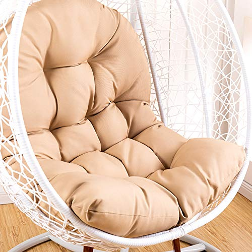Hängender Korb Sitzkissen wasserdicht verdicken Schaukel Ei Stuhl Sitzkissen für Indoor Outdoor Patio Garten Schaukel Hängesessel Stuhl, 95x125cm,Khaki