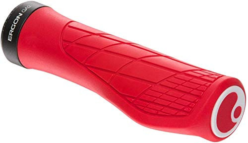 Ergon – GA3 Fahrradgriff | Ergonomisch mit Mini-Wing | MTB, All Mountain, Trail | Regular | Small | Risky Red