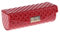 SDENSHI Hochwertige Leder Lippenstift Halter Fall Organizer Box mit Spiegel für Geldbörse - rot
