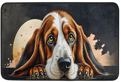 ALAZA Dog Breed Basset Hound Doormat Non Slip Floor Mat Indoor Outdoor Entrance Bedroom Dorm Door Mat Home Decor 23.6x15.7 Inches