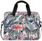 Mnsruu Multicolour 15 Inch Laptop Bag, Zebra & Flamingo Animal Print, Unisex-Adults Briefcase with 3 Compartments & Front Zip Pocket, 3D Printed Design, Multi-Carry Options, Eco-Friendly Material
