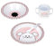 LÄSSIG Kindergeschirr Set (Teller, Becher, Schälchen, Löffel) ohne Melamin, BPA-frei, für Spülmaschine und Mikrowelle/Dish Set PP Little Chums Mouse
