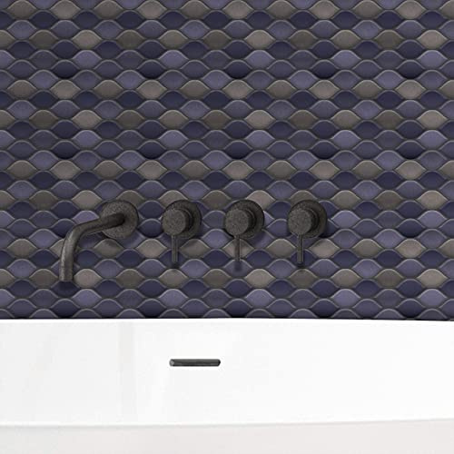 WALPLUS Wandfliesen Aufkleber 60pcs 11.2x5.5''/28.5x14cm Purple Shade Leaf fliesenaufkleber Klebefliesen Selbstklebende tapete Fliesenfolie Küche Schälen und Stick fliesen