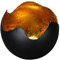 Windlicht Metall Kugelform Gold Schwarz Kerzenhalter Teelichthalter Weihnachten D=14 cm