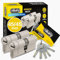 GERCAR Pro+ 2er Set Profil-Zylinder gleichschließend 45/45 - N+G Schließzylinder mit Not- und Gefahrenfunktion - Zylinderschloss mit Bohrschutz und 10 Schlüssel mit CodeCard | 90 mm | A:45 B:45 | 2 x