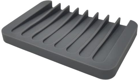 WS UK 1 x Silicone Soap Dish for Bathroom, Kitchen or Shower [Grey]