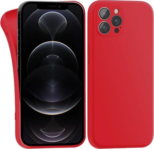MyGadget Hülle Kompatibel mit iPhone 12 Pro Max - robuste Silikon Schutzhülle TPU Case Slim Silikonhülle - Back Cover Kratzfest Handyhülle - Matt Rot